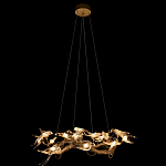 Люстра подвесная с прозрачными стеклянными птичками на ветвях Диаметр 80 см Serip Voa варинант исполнения - 3 | Loft Concept в Грозном