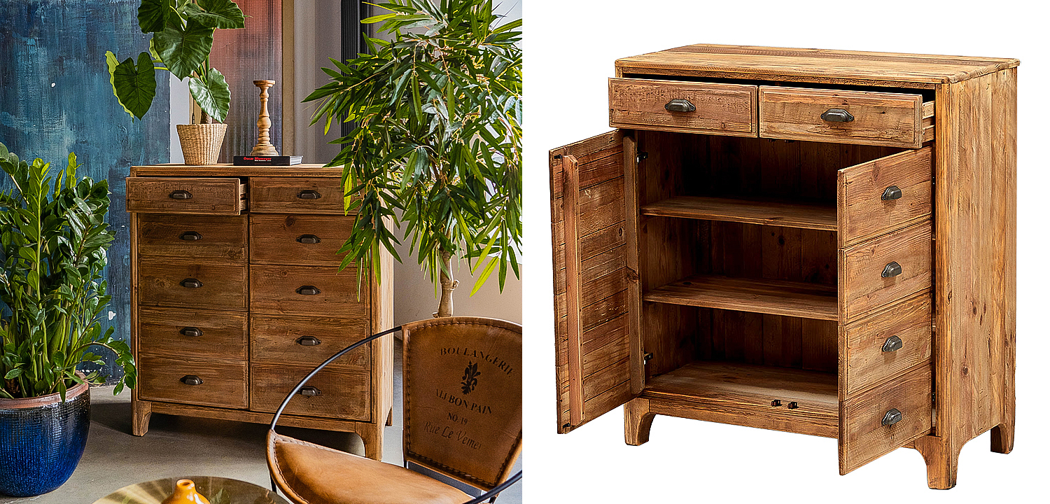 Комод из массива сосны в стиле лофт Pauley Loft Chest of Drawers Комод из массива сосны в стиле лофт Pauley Loft Chest of Drawers - Loft-Concept в Грозном
