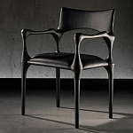 Стул дизайнерский с плетеным сидением Kronos Dining Chair Black варинант исполнения - 3 | Loft Concept в Грозном