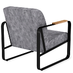 Кресло серый велюр с жесткими подлокотниками на полозьях Ashton варинант исполнения - 3 | Loft Concept в Грозном