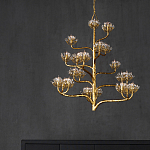 Люстра золотая в виде растения Golden Flower Glade варинант исполнения - 6 | Loft Concept в Грозном