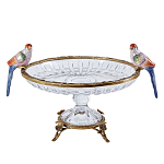 Чаша из прозрачного стекла с фигурками разноцветных попугаев на ободке 38 Eden Garden варинант исполнения - 1 | Loft Concept в Грозном