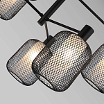 Люстра потолочная с абажурами из металлической сетки Loft Grid Pendant Gold варинант исполнения - 6 | Loft Concept в Грозном