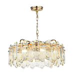 Люстра подвесная круглая с хрустальными овальными подвесками Harmonica варинант исполнения - 2 | Loft Concept в Грозном