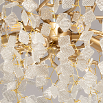 Люстра подвесная золотого цвета с декоративными ветвями и прозрачными рельефными подвесками FAIRYTREE Light варинант исполнения - 9 | Loft Concept в Грозном