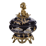 Шкатулка черного цвета с бронзовым ангелом Eden Garden варинант исполнения - 1 | Loft Concept в Грозном