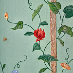 Обои с вышивкой ручной работы Floral Lattice Original colourway on wool sateen варинант исполнения - 2 | Loft Concept в Грозном