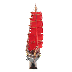 Декоративная модель деревянного парусника с красными парусами в подарочной упаковке With The low варинант исполнения - 2 | Loft Concept в Грозном