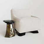 Кресло Cannes с мягкой обивкой букле молочного цвета  варинант исполнения - 2 | Loft Concept в Грозном