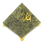 Шкатулка пирамида из натурального камня змеевик Stone Casket варинант исполнения - 1 | Loft Concept в Грозном