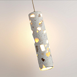 Подвесной светильник с цилиндрическим белым бетонным плафоном Terrazzo Light варинант исполнения - 5 | Loft Concept в Грозном