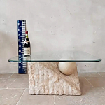 Дизайнерский журнальный стол в виде раковины с жемчужиной под прозрачной столешницей Fahin варинант исполнения - 3 | Loft Concept в Грозном