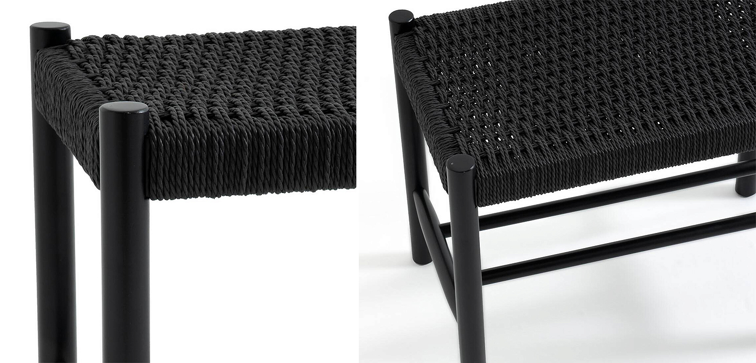 Банкетка Enzo Wicker Black Banquet mini Банкетка Enzo Wicker Black Banquet mini - Loft-Concept в Грозном