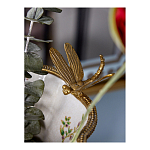 Ваза из фарфора черная с цветочной росписью и бронзовой стрекозой Spring Garden варинант исполнения - 6 | Loft Concept в Грозном