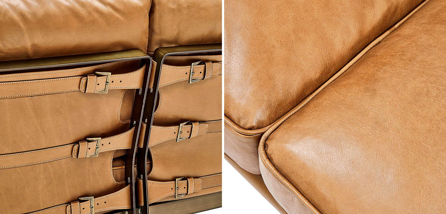 Диван кожаный Didier Beige Leather Sofa Диван кожаный Didier Beige Leather Sofa - Loft-Concept в Грозном