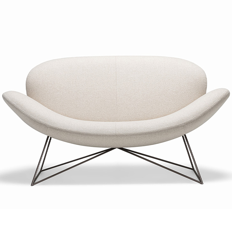 Дизайнерский двухместный диван Gio Ponti D.157.6 - DUE FOGLIE Sofa Молочный Черный Дизайнерский двухместный диван Gio Ponti D.157.6 - DUE FOGLIE Sofa Молочный Черный в Грозном | Loft Concept