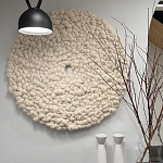 Панно на стену из шерсти мериноса Белый Круг  варинант исполнения - 3 | Loft Concept в Грозном