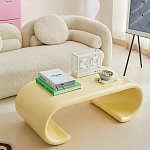 Дизайнерский журнальный стол жёлтый округлой формы Bonyn варинант исполнения - 1 | Loft Concept в Грозном