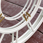 Зеркало настенное в белой металлической раме в виде часов Mirror Tower Clock варинант исполнения - 3 | Loft Concept в Грозном