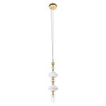 Подвесной светильник с белыми фигурными стеклянными элементами и бронзовыми вставками Высота 100 см Gabriel Scott Luna варинант исполнения - 4 | Loft Concept в Грозном