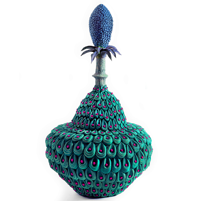 Статуэтка экзотический цветок Exotic Tropical Flower Зеленый Синий Розовый в Грозном | Loft Concept 