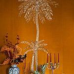 Обои с вышивкой ручной работы Deco Palms Original colourway on velvet 2 варинант исполнения - 2 | Loft Concept в Грозном