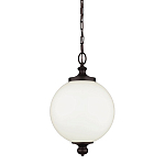 Подвесной светильник с белым стеклянным плафоном в форме шара на цепи Feiss варинант исполнения - 1 | Loft Concept в Грозном