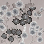 Обои ручная роспись Anemones in Light Dusk colourway on Lilac Hint slub silk варинант исполнения - 2 | Loft Concept в Грозном