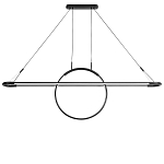 Светодиодная люстра Black LED Circle and Oval Lamp варинант исполнения - 2 | Loft Concept в Грозном