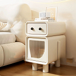 Тумбочка прикроватная с ящиком и стеклянной дверцей Робот Robot Bedside варинант исполнения - 2 | Loft Concept в Грозном