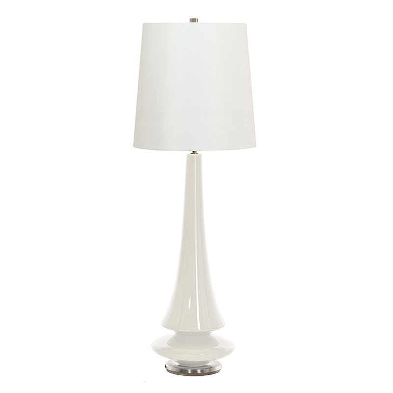 Настольная лампа белого цвета с высоким основанием из фарфора Elstead Lighting Белый в Грозном | Loft Concept 