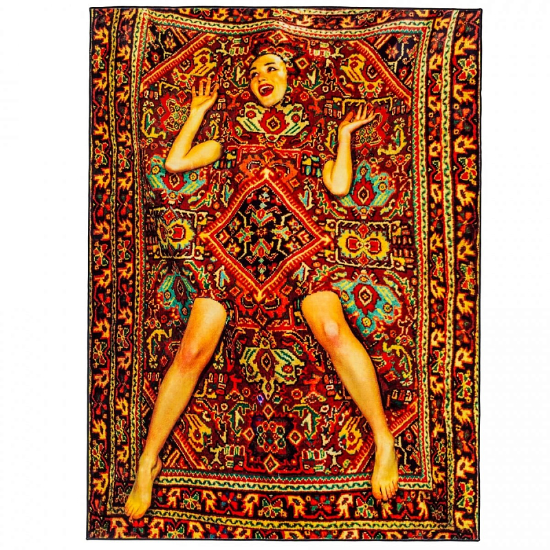 Ковер Seletti Rectangular Rug Lady on Carpet Мульти Ковер Seletti Rectangular Rug Lady on Carpet Мульти в Грозном | Loft Concept