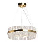 Люстра круглая золотого цвета с прозрачными рельефными стеклянными вставками Textured Glass Chandelier варинант исполнения - 2 | Loft Concept в Грозном