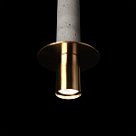 Подвесной светильник с узким цилиндрическим плафоном и золотым металлическим декором Concrete Pipe варинант исполнения - 16 | Loft Concept в Грозном