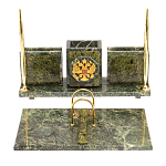 Настольный письменный набор из змеевика с гербом России Successful Leader варинант исполнения - 1 | Loft Concept в Грозном