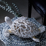 Статуэтка черепаха с ажурным панцирем и детализированной текстурой в белом цвете Marine Accessories варинант исполнения - 7 | Loft Concept в Грозном