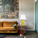 Настольная лампа желтая с изображением птиц Slip Away варинант исполнения - 5 | Loft Concept в Грозном