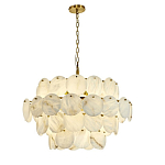 Люстра подвесная четырехъярусная с подвесками в форме дисков Cryptocrystalline Stone варинант исполнения - 8 | Loft Concept в Грозном