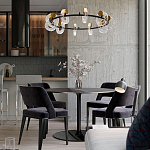 Кольцевая люстра с круглыми стеклянными плафонами в виде колец Olympe Glass Chandelier варинант исполнения - 2 | Loft Concept в Грозном