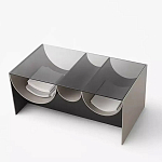 Дизайнерский журнальный стол с полукруглыми полками под столешницей Tiwoberoc варинант исполнения - 1 | Loft Concept в Грозном