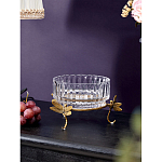 Чаша из прозрачного стекла на бронзовых ножках в виде стрекоз Eden Garden варинант исполнения - 2 | Loft Concept в Грозном