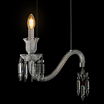 Подвесной светильник стеклянный в виде канделябра Curved Glass Chandelier варинант исполнения - 4 | Loft Concept в Грозном