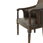 Кресло кожаное на 4-х деревянных ножках из массива березы Ethan Armchair brown варинант исполнения - 4 | Loft Concept в Грозном