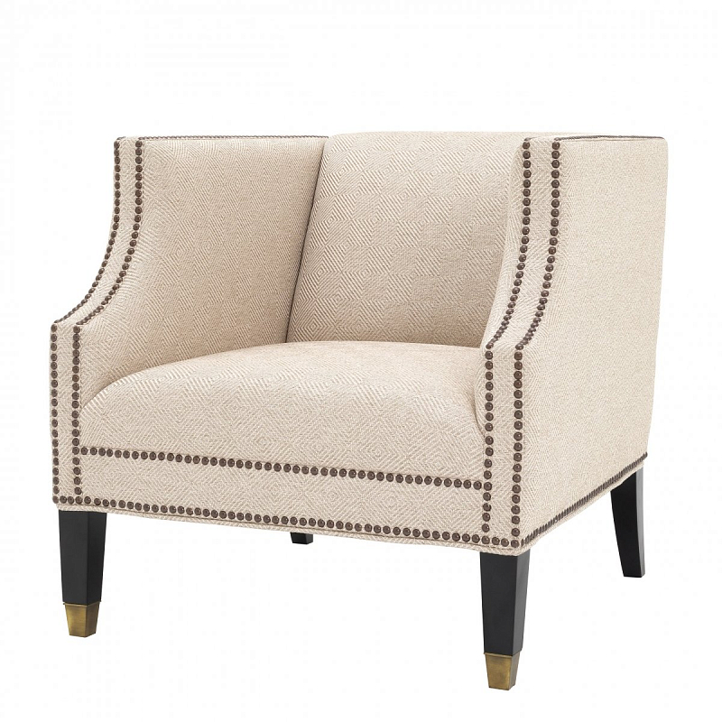 Кресло Eichholtz Chair Doheny Песочный Черный Латунь Кресло Eichholtz Chair Doheny Песочный Черный Латунь в Грозном | Loft Concept