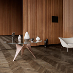 Дизайнерский круглый обеденный стол стеклянный с фигурным подстольем из цемента ARC Dining Table варинант исполнения - 2 | Loft Concept в Грозном