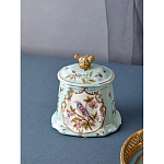 Шкатулка голубого цвета с рисунком и состаренным эффектом Eden Garden варинант исполнения - 3 | Loft Concept в Грозном