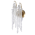 Бра с хрустальными прозрачными подвесками и круглым основанием золотого цвета FAIRYTREE Light варинант исполнения - 1 | Loft Concept в Грозном