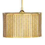 Люстра с золотым фактурным каркасом и тканевым абажуром Lustery Gold варинант исполнения - 3 | Loft Concept в Грозном