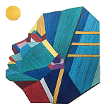 Арт объект на стену из нитей Девушка и Солнце wall panel Girl and Sun варинант исполнения - 2 | Loft Concept в Грозном