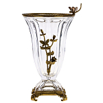 Ваза из прозрачного стекла с бронзовой вставкой в виде цветущей ветви Eden Garden porcelain and bronze варинант исполнения - 1 | Loft Concept в Грозном